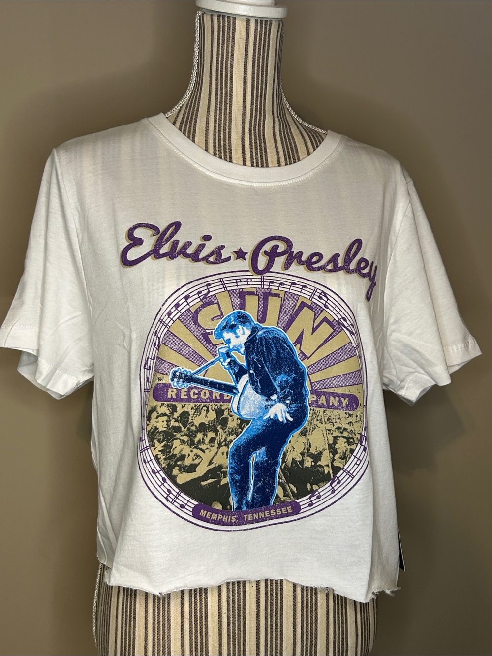 Elvis Presley Women's Oversized Cropped Tee Size L NEW